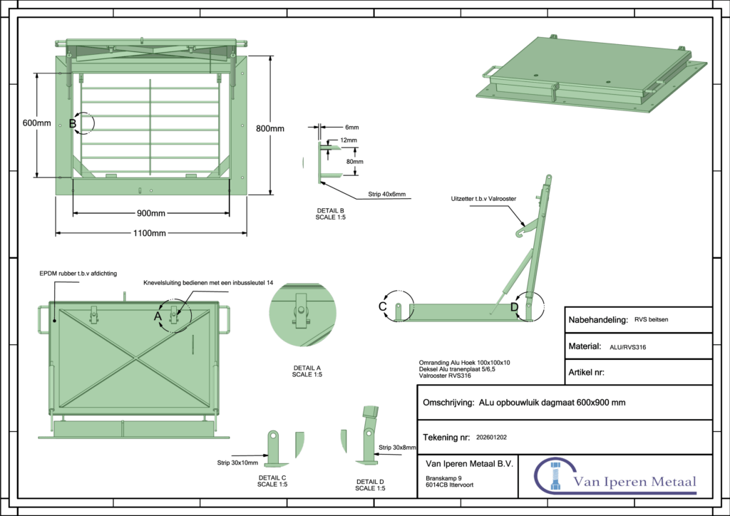 Aluminium opbouwluik